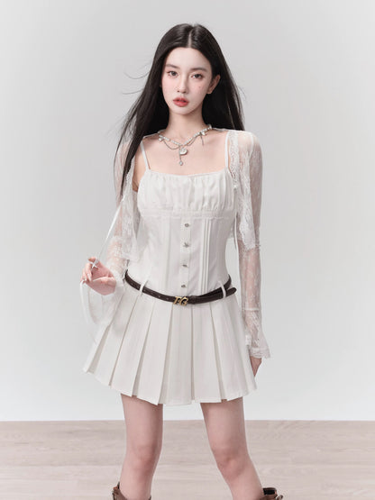 [Ready Stock] Fragile Store Seven Days Confession Sweet and cool hot girl suspender skirt temperament new dress for seniors