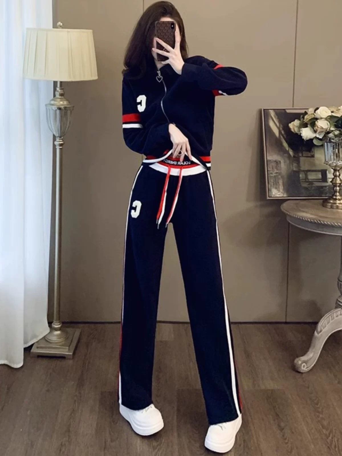 2024 Autumn New European Fashion Brand Suit Fashionable Age-Reducing Jacket Top Casual Sports Pants Two-piece Set Women's Clothing
