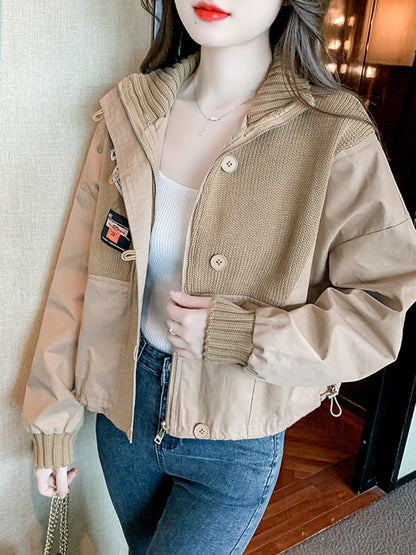 American retro baseball uniform jacket for women autumn and winter 2024 winter new fashion splicing temperament hot style outer top