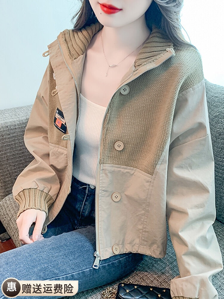 American retro baseball uniform jacket for women autumn and winter 2024 winter new fashion splicing temperament hot style outer top