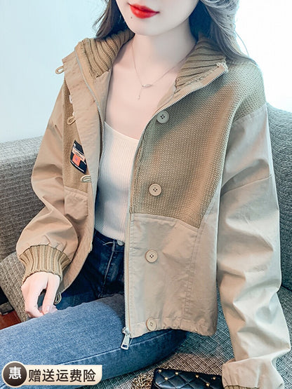 American retro baseball uniform jacket for women autumn and winter 2024 winter new fashion splicing temperament hot style outer top