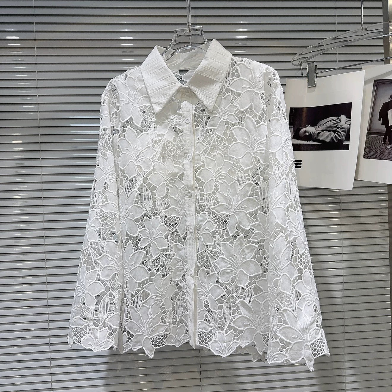 Popular online style 2026 Spring New French Lace Shirt + Camisole + Mesh Skirt Three-Piece Set
