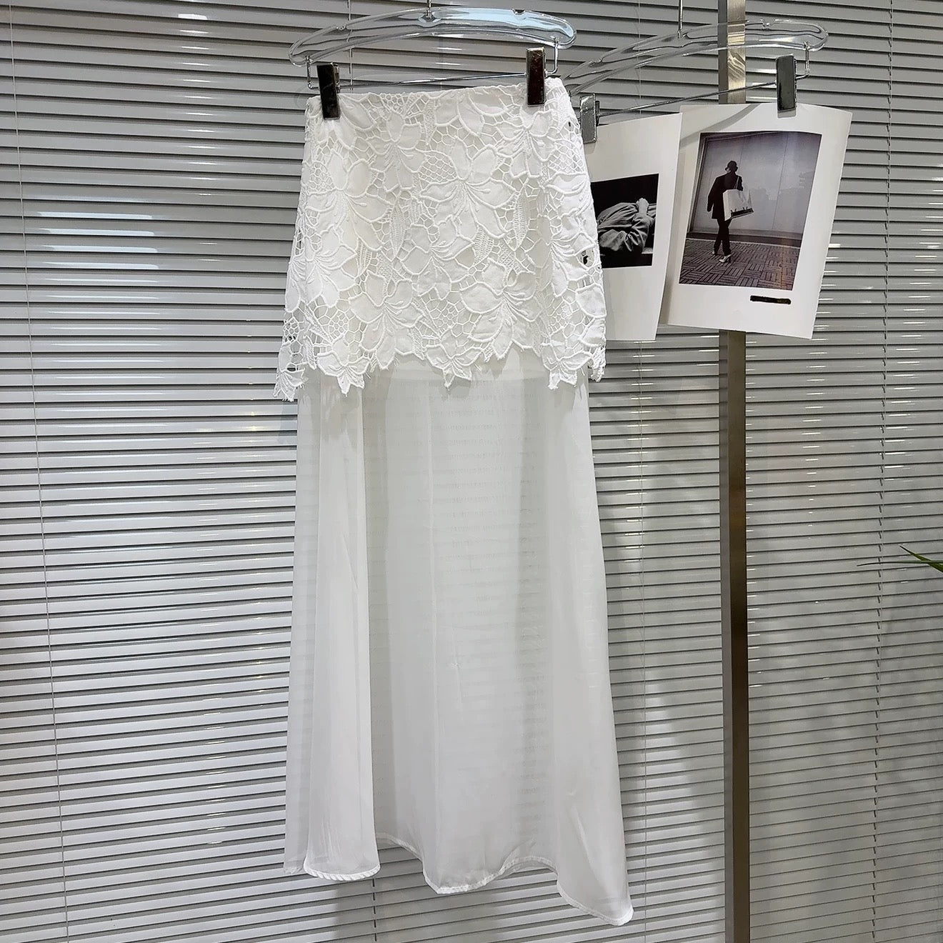 Popular online style 2026 Spring New French Lace Shirt + Camisole + Mesh Skirt Three-Piece Set