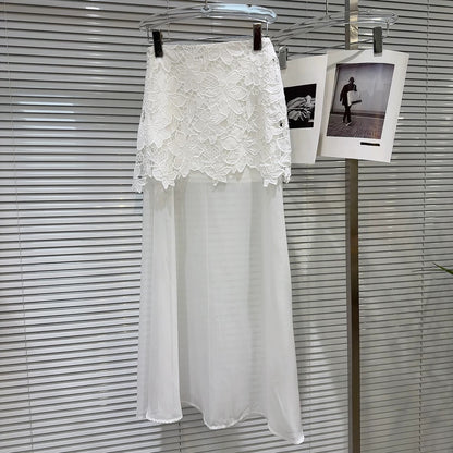 Popular online style 2026 Spring New French Lace Shirt + Camisole + Mesh Skirt Three-Piece Set