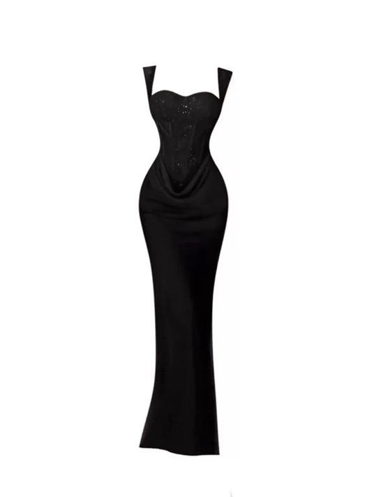 HELA Fat mm French heavy-duty tube top suspender dress female spring and summer 2025 waist hip fishtail dress