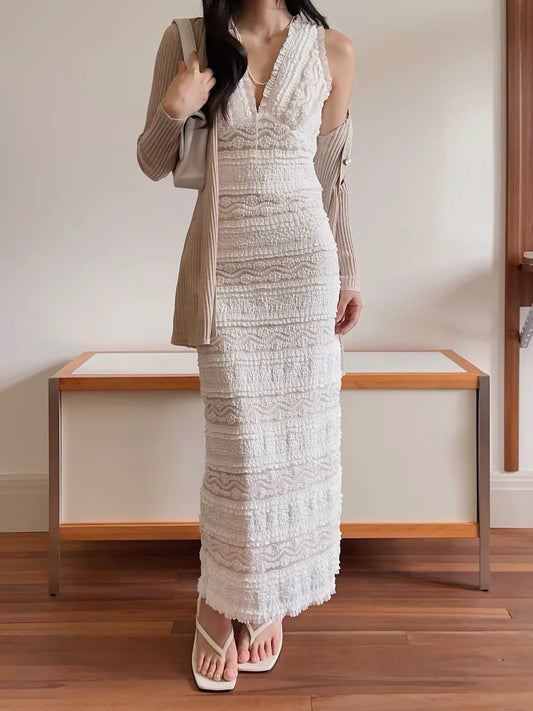 [In Stock] Lowey "Love Sonnet" Classic Lace Slim-Fit Stretchy Bodycon Dress