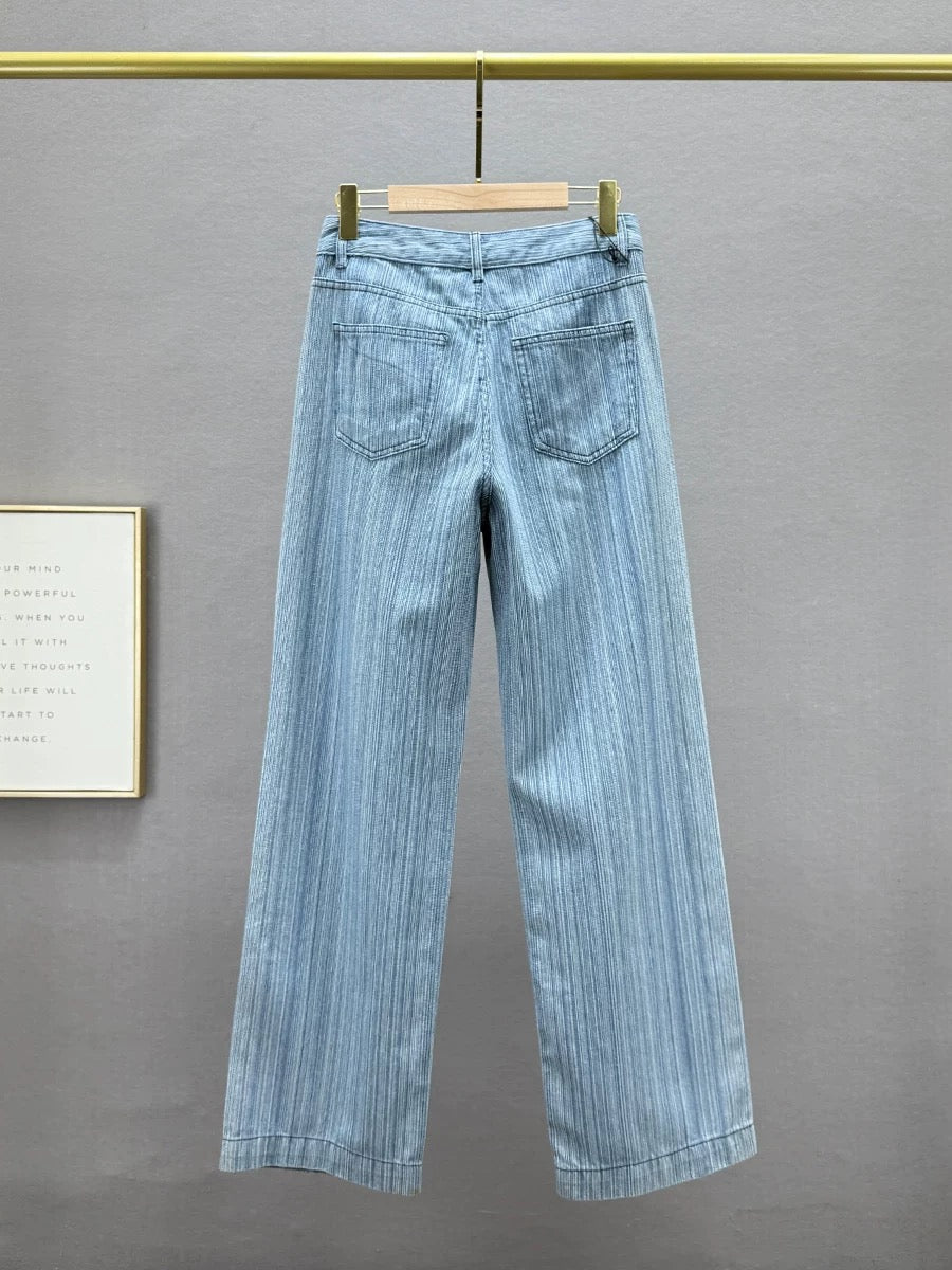 Heavy-duty diamond-covered wide-leg jeans for women, 2025 spring new style, high-waisted, loose and slim European goods, long floor-length pants
