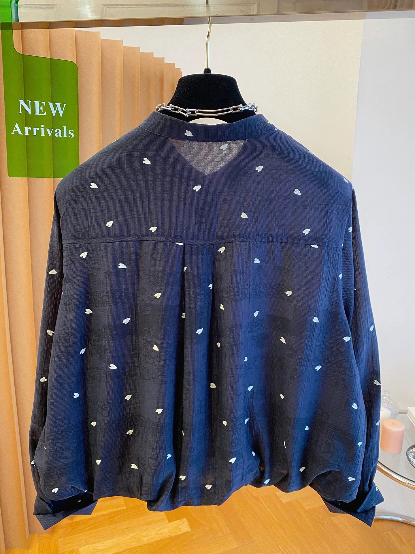 High-grade black jacquard polka dot shirt women's long sleeves 2025 new autumn loose thin Tencel long-sleeved top