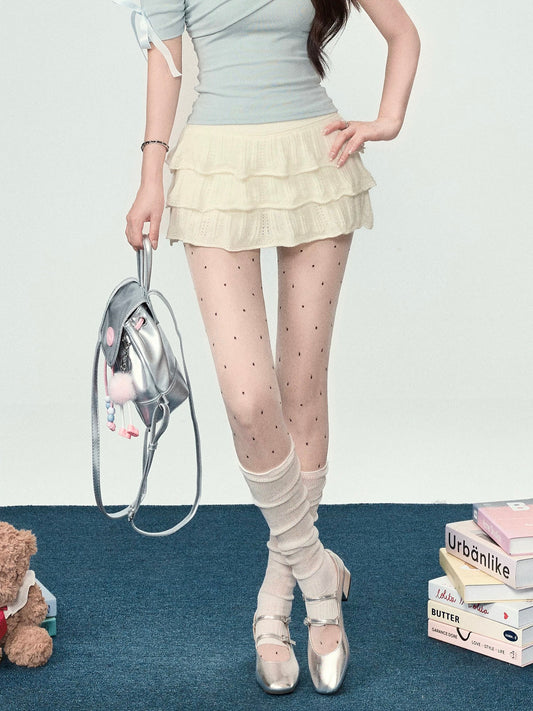 Sweety White Cake Skirt for Women, Summer 2025, Sweet and Girlish, Anti-Exposure A-line Skirt