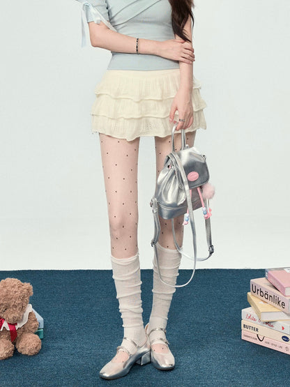 Sweety White Cake Skirt for Women, Summer 2025, Sweet and Girlish, Anti-Exposure A-line Skirt