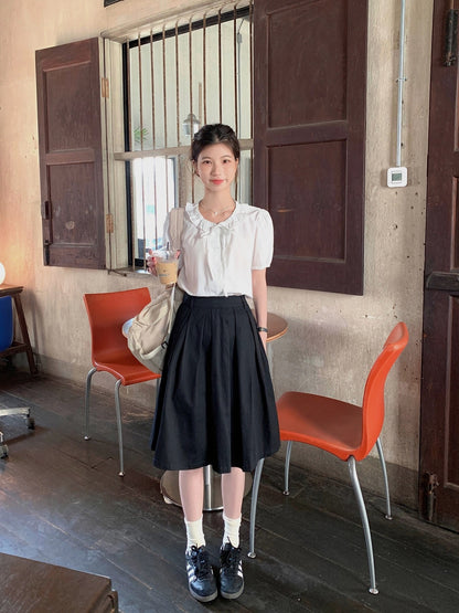 Cheese Rabbit casual skirt for women 2024 new design niche A-line skirt temperament small high waist short skirt