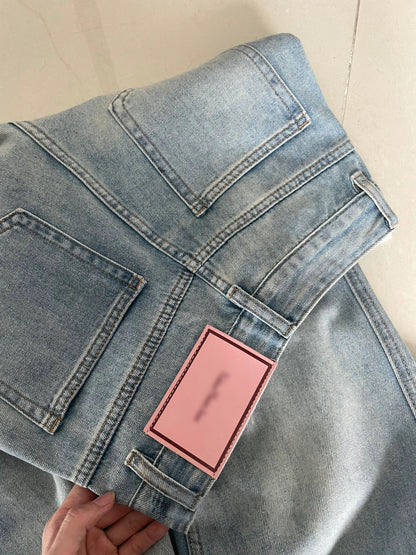 Very comfortable to wear! Tencel jeans for women high waist slimming niche design retro drape straight wide leg pants