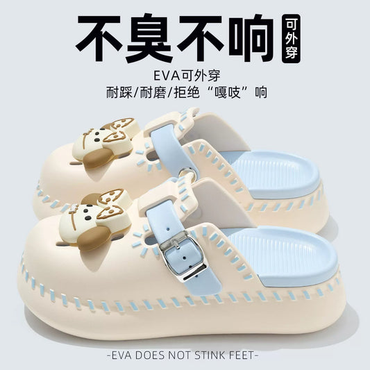 Women's Summer Platform Clogs – 2026 New Style: Non-slip, Odor-resistant, Height-increasing Closed-toe Mules with "Cloud-like" Cushioning