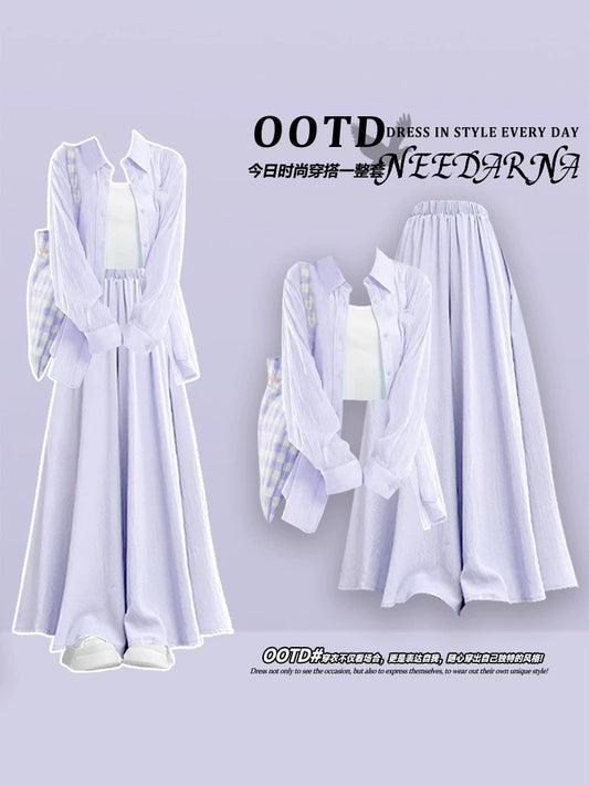 Summer dopamine outfit unique and beautiful slightly fat waist small skirt suit female 2025 super beautiful dress