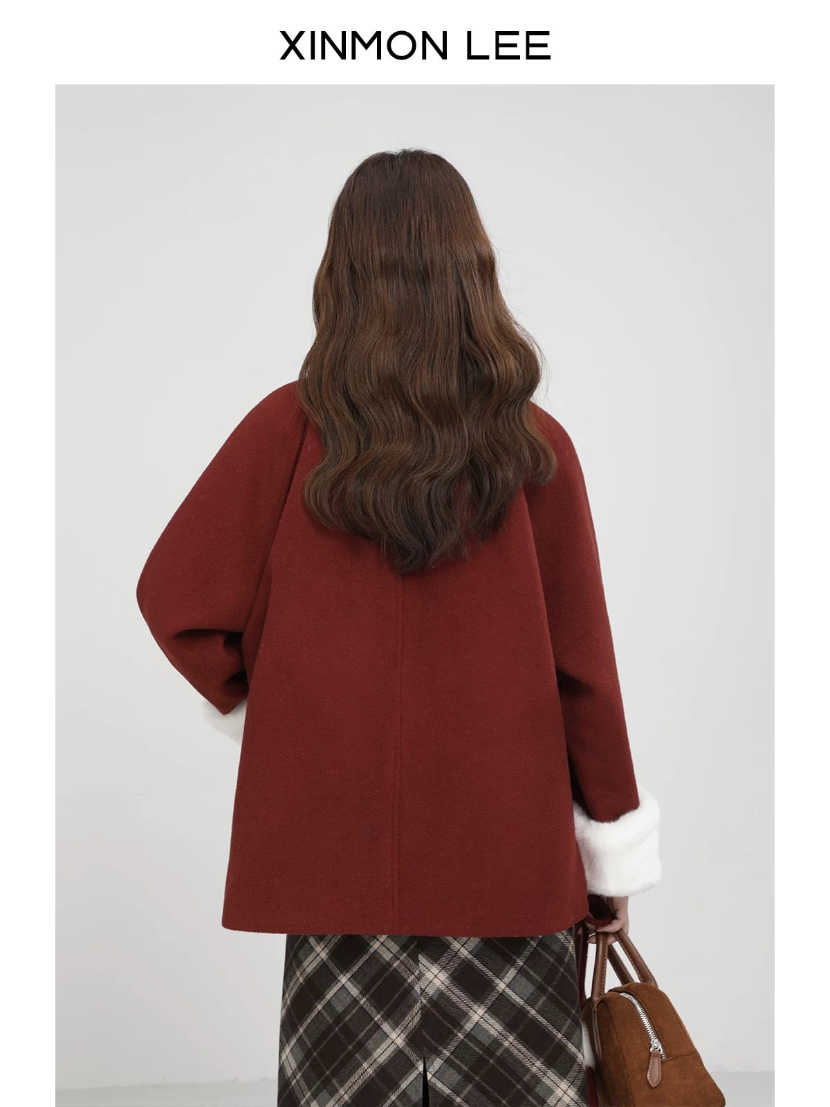XinmonLee super nice retro Christmas red little woolen coat winter velvet women's loose top