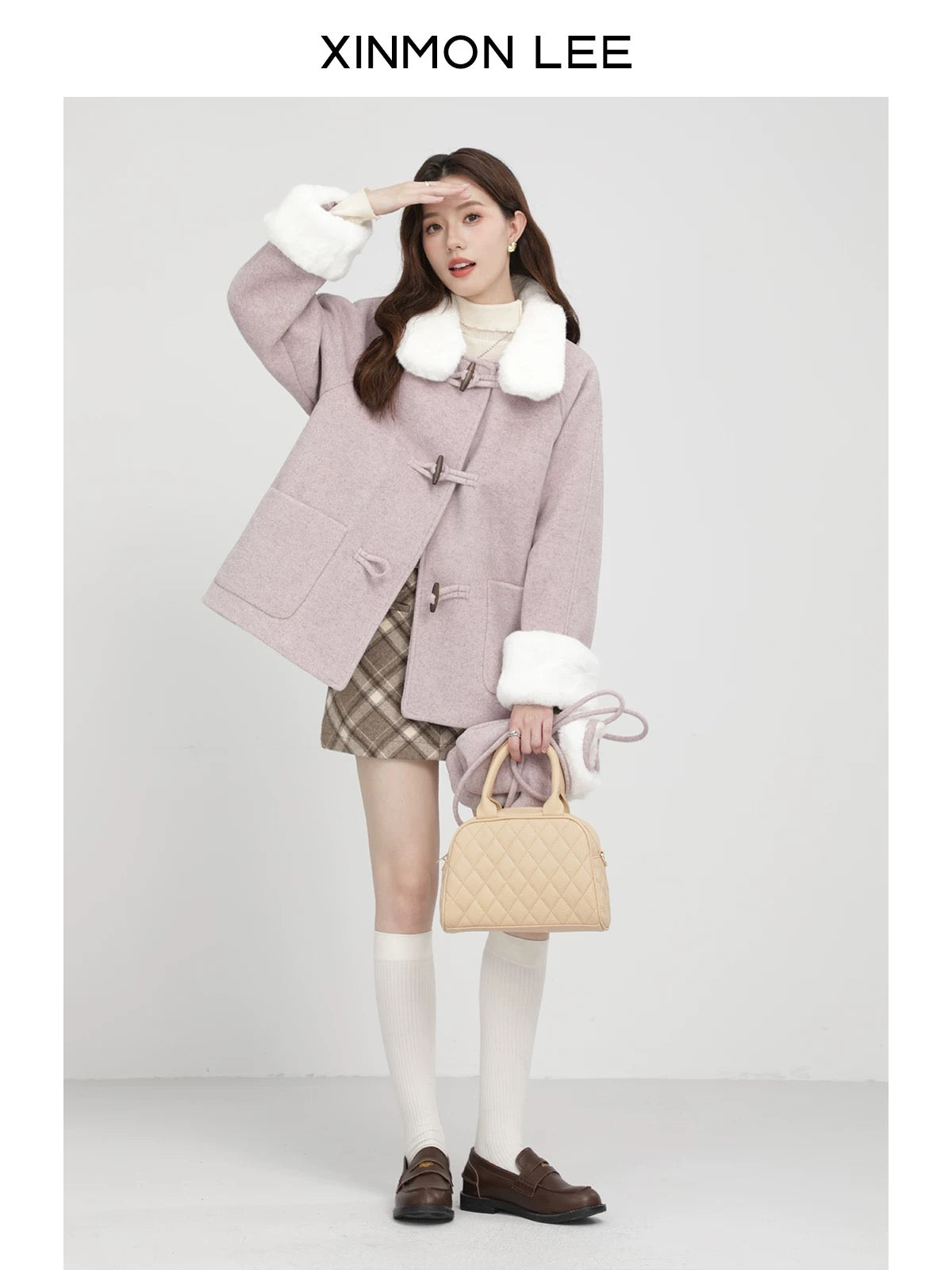 XinmonLee super nice retro Christmas red little woolen coat winter velvet women's loose top