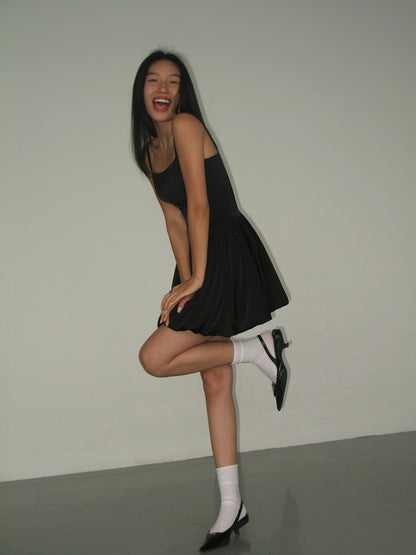 NEVA HU black suspender dress for women summer new temperament little black dress high-end vest dress short skirt
