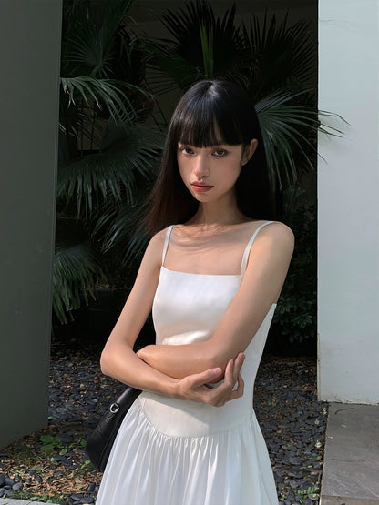 NEVA HU black suspender dress for women summer new temperament little black dress high-end vest dress short skirt