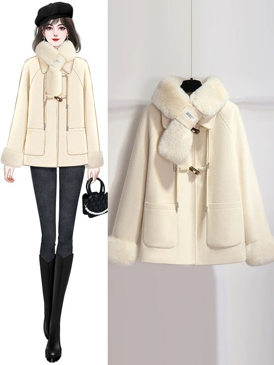 New Chinese style woolen coat for women in autumn and winter, high-end and super good-looking 2024 new quilted thickened short coat
