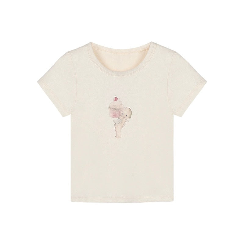 Short tight-fitting sweet hottie 2023 new bottoming shirt for women summer niche navel-baring short-sleeved slim T-shirt top trendy