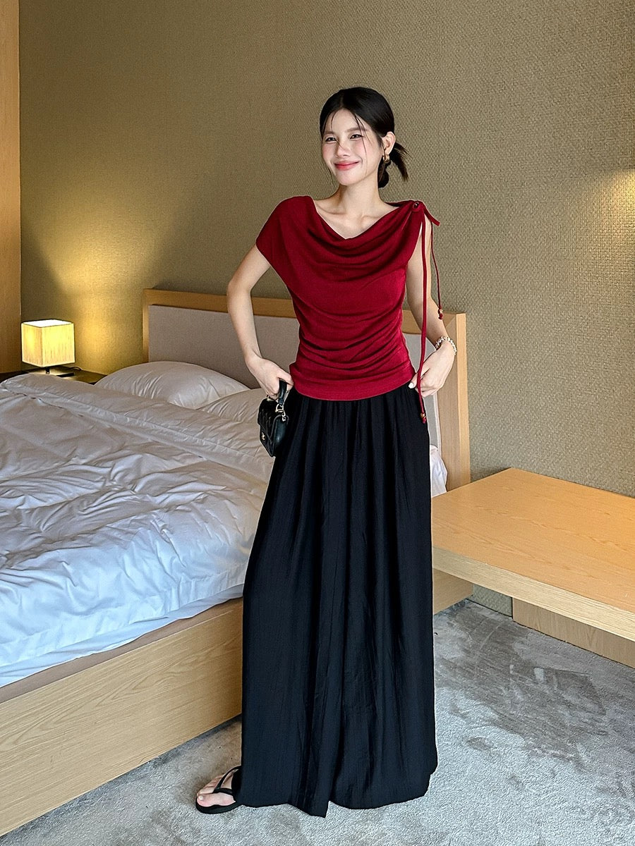UMINI Tencel loose lazy style mopping wide-leg casual pants women 2025 new spring and summer drape slim trousers