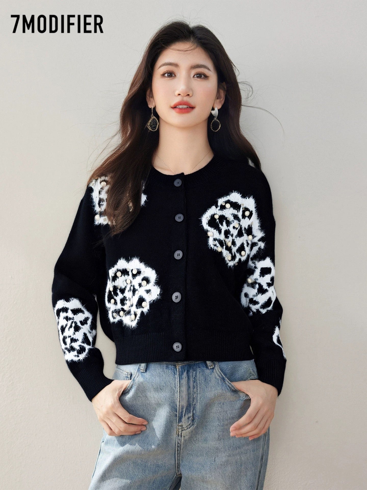 La Chapelle 7M2025 autumn new style high-end temperament cardigan top fashionable and versatile knitted sweater for women