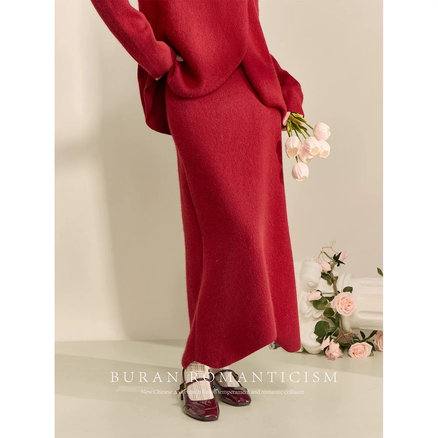 BURAN new Chinese style suit, red, retro, gentle, age-reducing socialite, unique and super good-looking, high-end style for late autumn