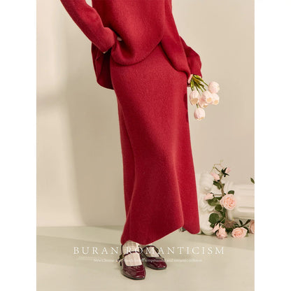 BURAN new Chinese style suit, red, retro, gentle, age-reducing socialite, unique and super good-looking, high-end style for late autumn