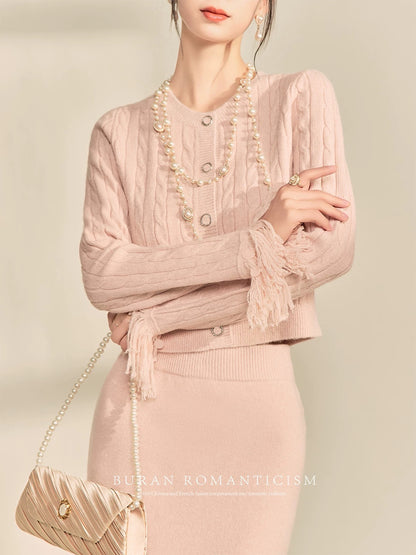 BURAN sweater dress knitted dress women's 2024 new autumn set two-piece set for autumn wear