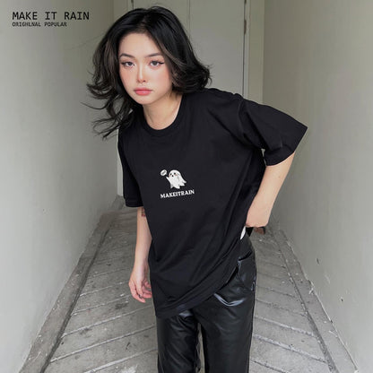22ss hip-hop trend large print European and American tops oversize men's trendy street ins style all-match short-sleeved T-shirt
