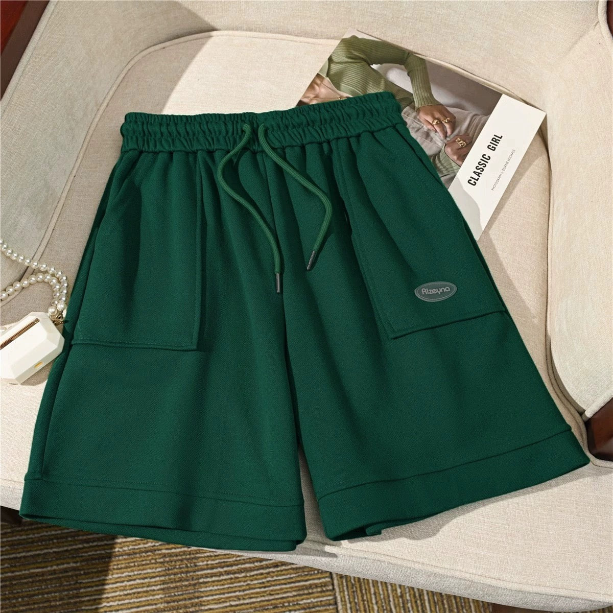 POLO collar pure cotton short-sleeved casual sports suit women's Korean version loose summer fashion age-reducing wide-leg pants two-piece set