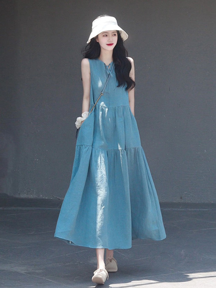 Summer dopamine wear vest sleeveless dress women 2023 new summer small fragrance French small man