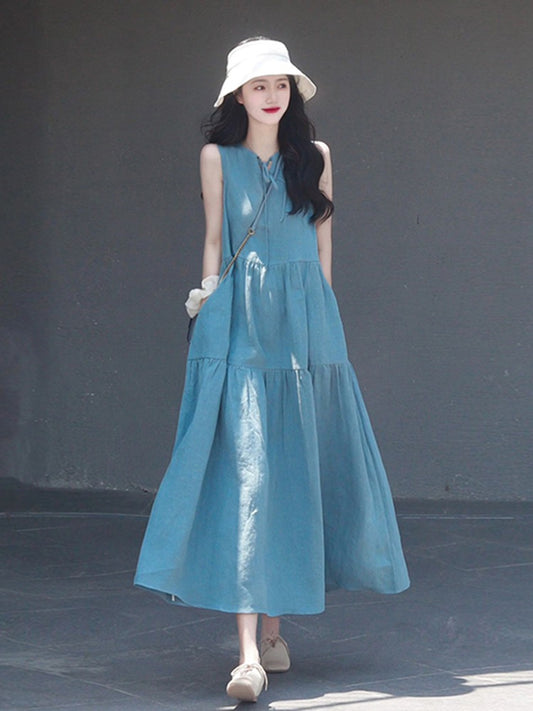Summer dopamine wear vest sleeveless dress women 2023 new summer small fragrance French small man