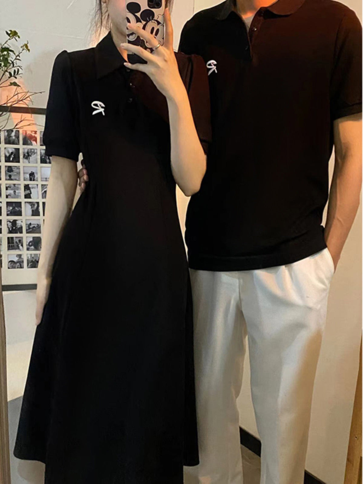 Couple dress, one dress, one dress, summer 2023 new high-end French Polo dress, short-sleeved Korean version, slim and trendy