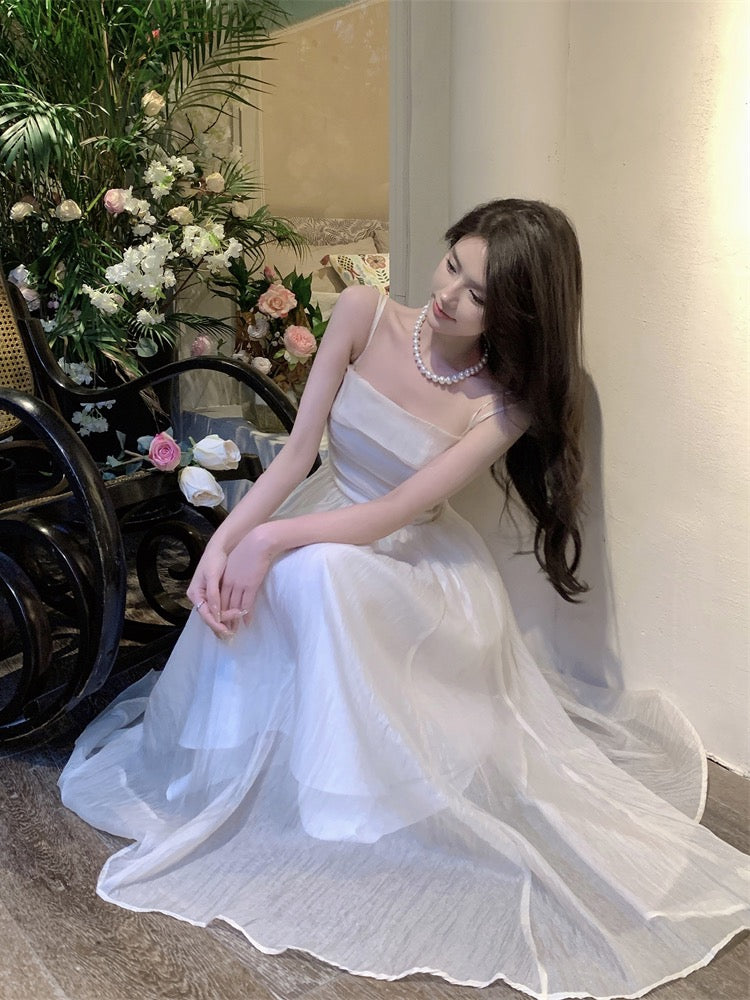 Pure desire wind waist strap dress women's summer 2023 new sexy temperament skirt high-end mid-length skirt