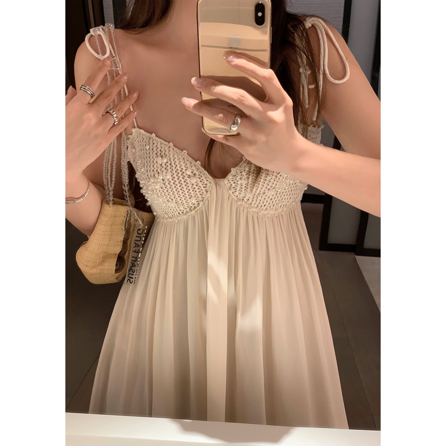 Middletone | Love of the Muse~Super fairy and beautiful pearl suspender dress holiday dress