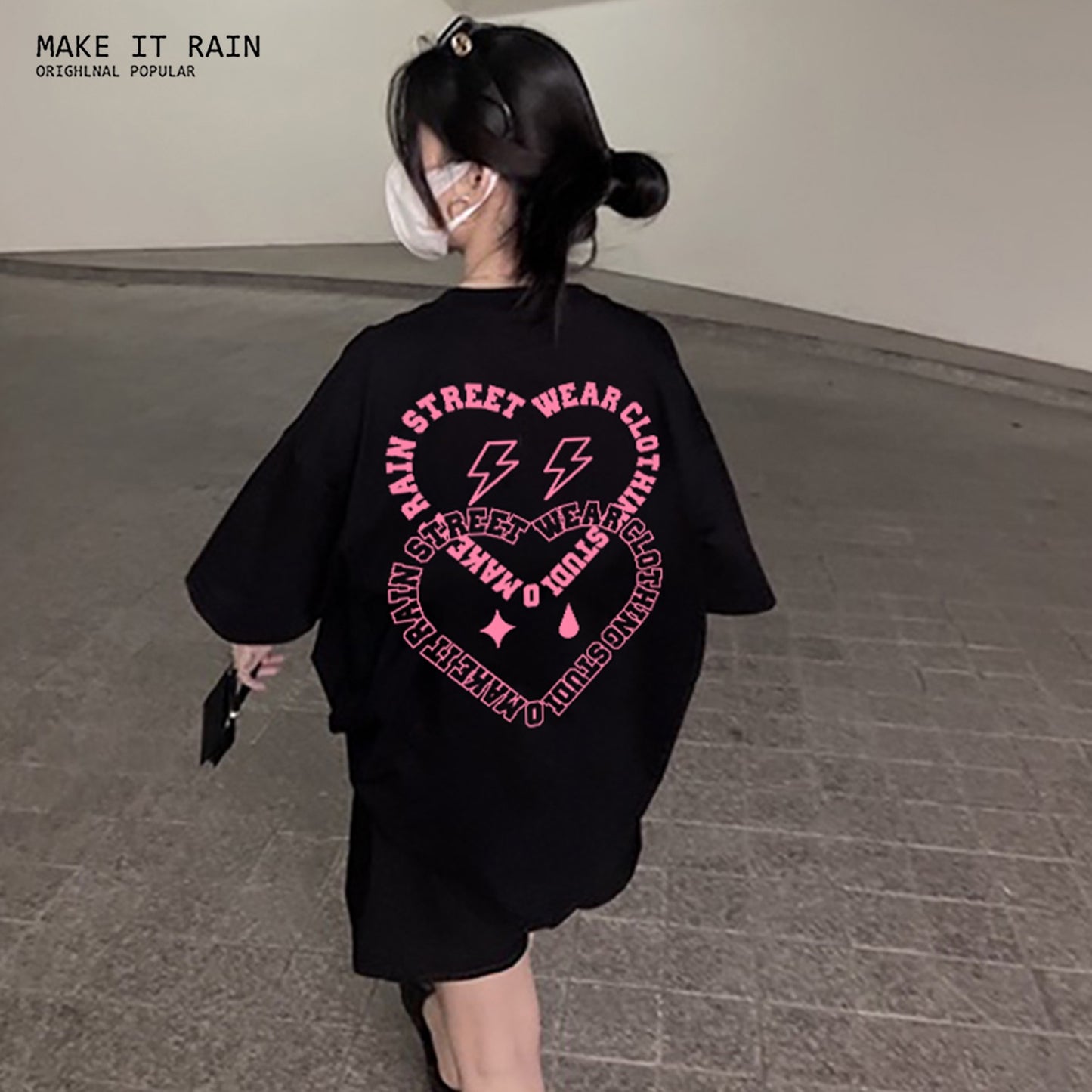 Ins trend new love letter couple tops 2022 national trend hip-hop men's trendy all-match short-sleeved T-shirt loose