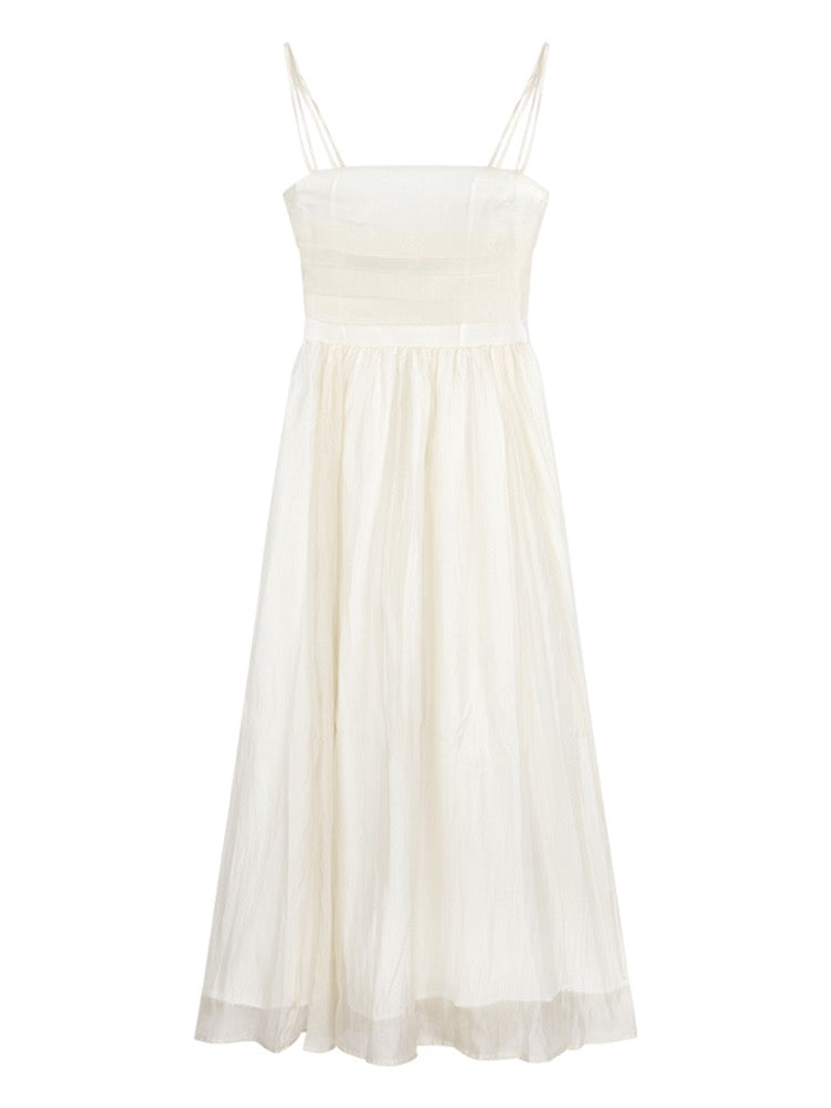 Pure desire wind waist strap dress women's summer 2023 new sexy temperament skirt high-end mid-length skirt