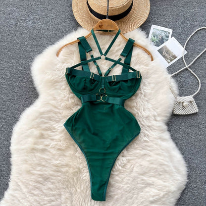 Summer sexy retro foreign style babes pure desire wind lace mesh gauze ruffles waist wrap chest sling dress