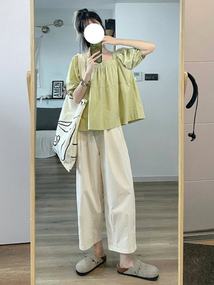 Summer two-piece set, small fresh tops and pants, small people wear a whole suit, casual women, lively and age-reducing western style
