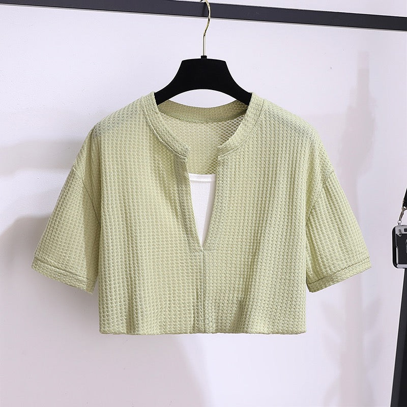 Summer suit female 2023 new small man wears a whole set of small fresh net red fashion lively and age-reducing two pieces