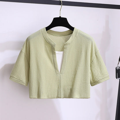 Summer suit female 2023 new small man wears a whole set of small fresh net red fashion lively and age-reducing two pieces