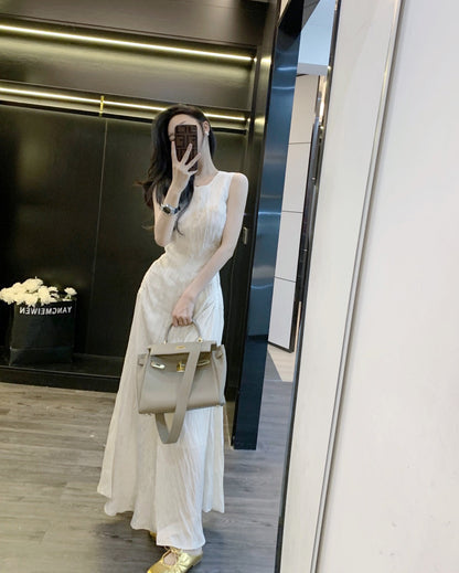 Leathercat suspender dress summer new women's 2023 high-end sense of self-cultivation bag hip slim temperament long skirt