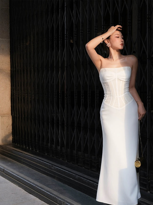Xiaoli sphenoid sleeveless sling bag hip dress 2023 summer hot girl texture high-end sexy temperament long skirt