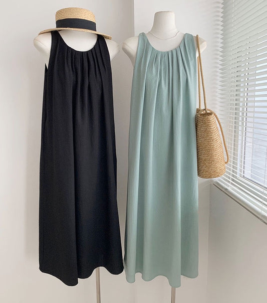 Duolaimei design sense backless cool dress female 2023 Xia Xin long skirt minimalist French niche skirt