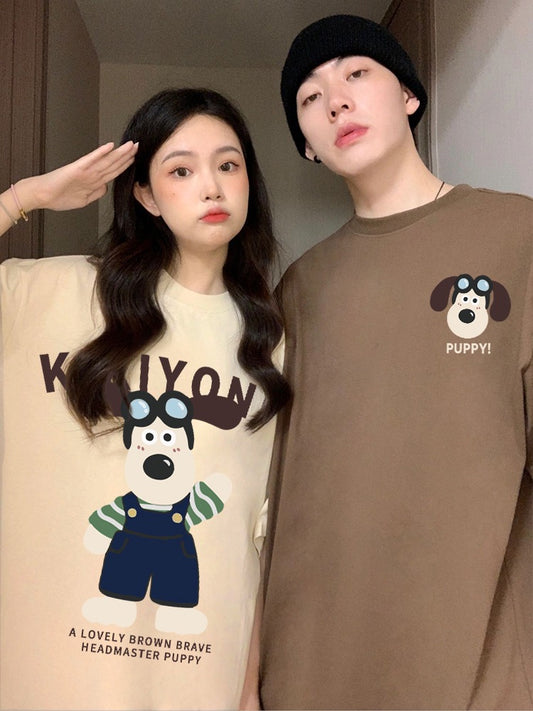 Special different couples' summer clothes 2023 new short-sleeved T-shirt high-end half-sleeved suit for men and women