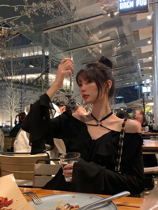 IMMR summer new design sense niche strap top women's V-neck ruffle design sense thin chiffon shirt