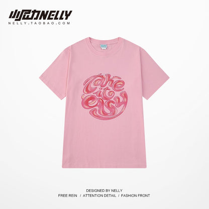 Original printed short-sleeved T-shirt boys ins tide brand clothes summer trend loose cotton half-sleeve T-shirt TEE