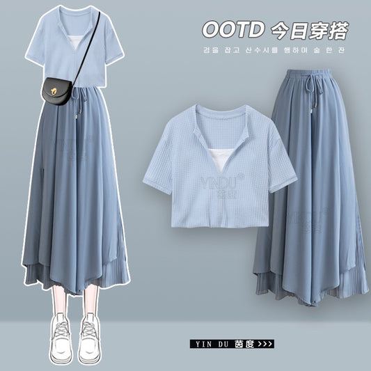 Mori small fresh dopamine chiffon slim dress summer dress women's small high-quality hakama suit