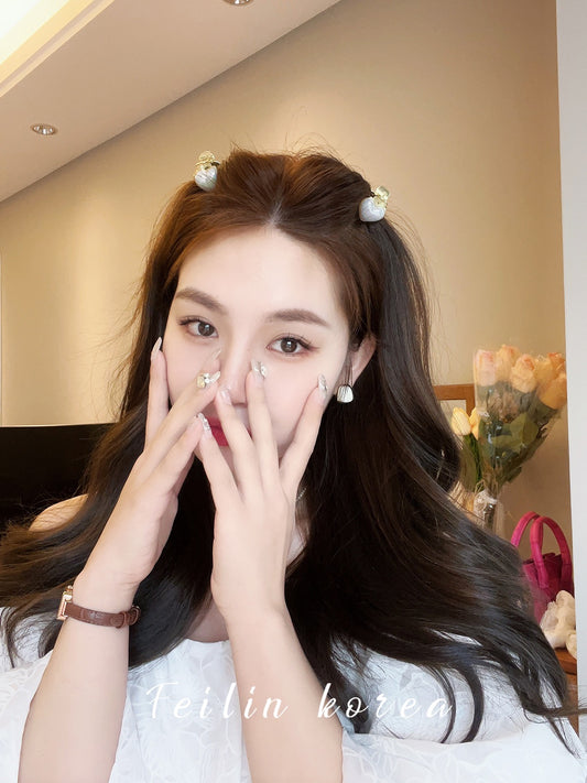 Princess head pearl small clip high-end eight-character bangs hairpin hairpin female forehead side clip side clip headdress